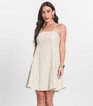 Vestido Curto De Alças Decote Quadrado Endless Bege