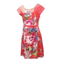 Vestido Curto de Algodão Estampado Vestido Curto de Algodão Estampado