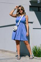 Vestido Curto de Algodão Estonado com Amarração Ruby