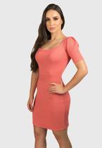 Vestido Curto de Tricot Melissa Modal Livora Salmão Cor:SalmãoTamanho:ÚnicoGênero:Feminino