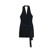 Vestido Curto De Veludo Com Franjas E Decote Em V Para Mulheres, Moda Outono Inverno, Vestido Chic