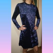 Vestido curto de veludo molhado P - Bendita Saia