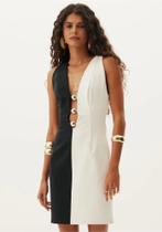 Vestido curto decote profundo preto (502ve009430) - m