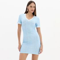 Vestido Curto Easy Lança Perfume Decote V In25 Azul Feminino