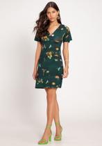 Vestido curto em viscose com detalhe torção lunender 50713