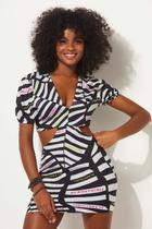 Vestido Curto Estampa de Zebra Planet Girls Estampado