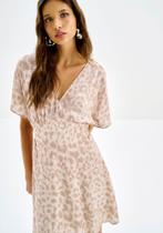 Vestido Curto Estampado com Recorte Cintura M
