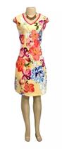 Vestido Curto Estampado Floral Viscose Manga Cavada IP-1012