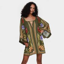 Vestido Curto Farm Lenço Tropical