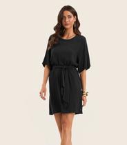 Vestido Curto Feminino Com Cinto Endless Preto Vestido Curto Feminino Com Cinto Endless Preto