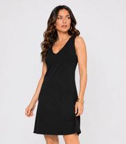 Vestido Curto Feminino Em Ribana Infinita Cor Preto