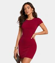 Vestido Curto Feminino Em Ribana Kohmar Vermelho Vestido Curto Feminino Em Ribana Kohmar Vermelho