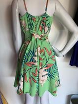 Vestido Curto Feminino Estampado Rodado Com Faixa