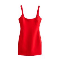 Vestido Curto Feminino Slim Fit Estilo Europeu-Americano Doce E Picante Desejo Puro Verão 2024