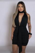 Vestido Curto Frente Única Drapeado BumBum Babado