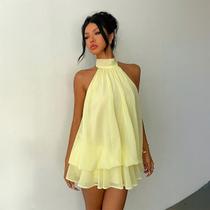 Vestido Curto Frente Única em Musseline Cor:AmareloTamanho:PP Vestido Curto Frente Única em Musseline Cor:AmareloTamanho:PP