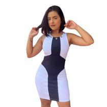 Vestido Curto Gringo Blogueira Colado Lacinho Várias Cores Vestido Curto Gringo Blogueira Colado Lacinho Várias Cores