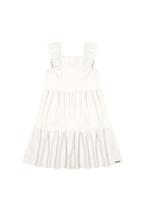 Vestido Curto Infantil Com Babados Em Malha Texturizada - 42893 Vestido Curto Infantil Com Babados Em Malha Texturizada - 42893