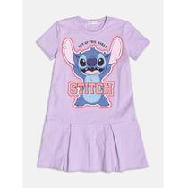 Vestido Curto Infantil em Malha Cotton Stitch Lilás Momi