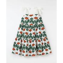 Vestido Curto Infantil Malha Flores Tullis Verde Fábula