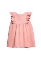 Vestido Curto Infantil Menina Linho Manga Curta Babados