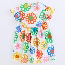 Vestido Curto Infantil Taua Flor Fábula Colorido