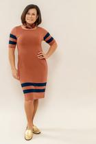 Vestido Curto Juanna Visco Strech Laranja Telha