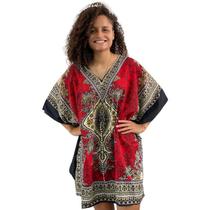 Vestido Curto Kaftan Indiana Saída De Praia Plus Size