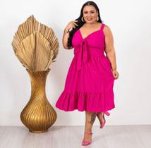 Vestido curto Laisss alça PLUS size tecido viscolinho pipoquinha lindíssimo disponível no G2 e G3