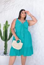 Vestido curto Laisss alça PLUS size tecido viscolinho pipoquinha lindíssimo disponível no G2 e G3