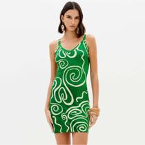 Vestido Curto Lança Perfume Canelado Ve26 Verde Feminino