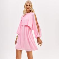 Vestido Curto Lança Perfume Mangas Pr26 Rosa Feminino Vestido Curto Lança Perfume Mangas Pr26 Rosa Feminino