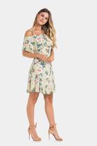 Vestido Curto Lunender Ombro A Ombro Off-White Vestido Curto Lunender Ombro A Ombro Off-White