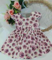 Vestido Curto Luxo Bebê Menina Floral Estampado Verão