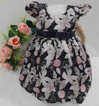 Vestido Curto Luxo Bebê Menina Verão Floral Cetim