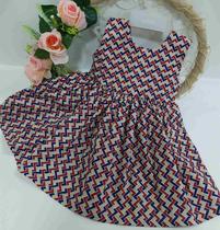 Vestido Curto Luxo Menina Verão Estampado Infantil - AG Baby
