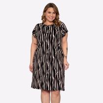 Vestido Curto Malha Fresco Verão Leve Estampado Plus Size