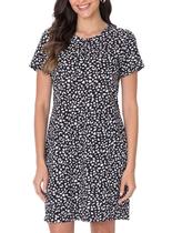 Vestido Curto Malwee 1000070891 Feminino Estampado Meia Malha Algodão T. P/XGG