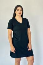 Vestido Curto Manga Curta Decote V Feminino Tribo Livre