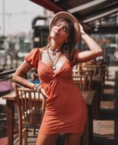 Vestido curto manga Vestido curto manga