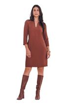 Vestido Curto Matuta Essencial Alfaiataria Marrom