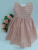 Vestido Curto Menina Verão Estampado Listrado Infantil 1 2 3 - AG Baby