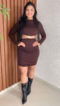 Vestido Curto Mlaha Detalhe Fivela Bojo Manga Longa Crisconf Vestido Curto Mlaha Detalhe Fivela Bojo Manga Longa Crisconf