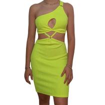 Vestido Curto Moda Feminina Ombro Só Com Decotes