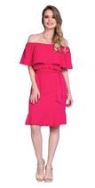 Vestido Curto Ombro a Ombro Crepe Air Flow
