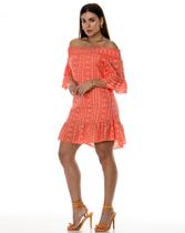 Vestido curto ombro a ombro