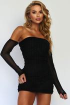 Vestido Curto Ombro a Ombro Planet Girls Preto