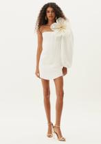 Vestido curto ombro unico com flor(502ve009283)-p