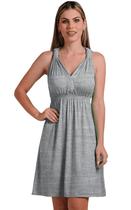 Vestido Curto Para Gestante E Amamentação Com Busto Ajustavel - Cinza Mescla