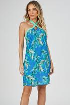 Vestido Curto PKS Estampado Azul Vestido Curto PKS Estampado Azul